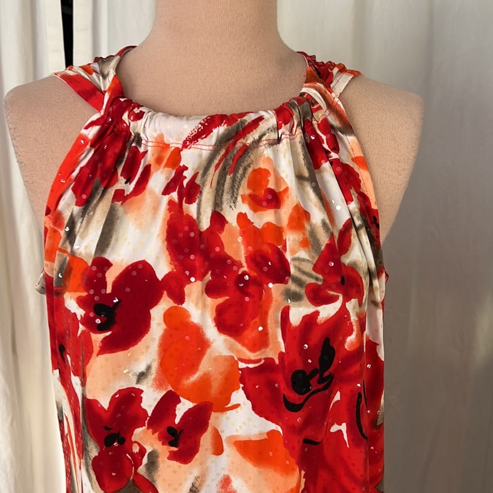 Cocktail dress JBS floral floral sparkly ruffled midi - Picture 2 of 10